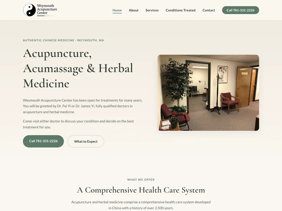 Weymouth Acupuncture Center homepage
